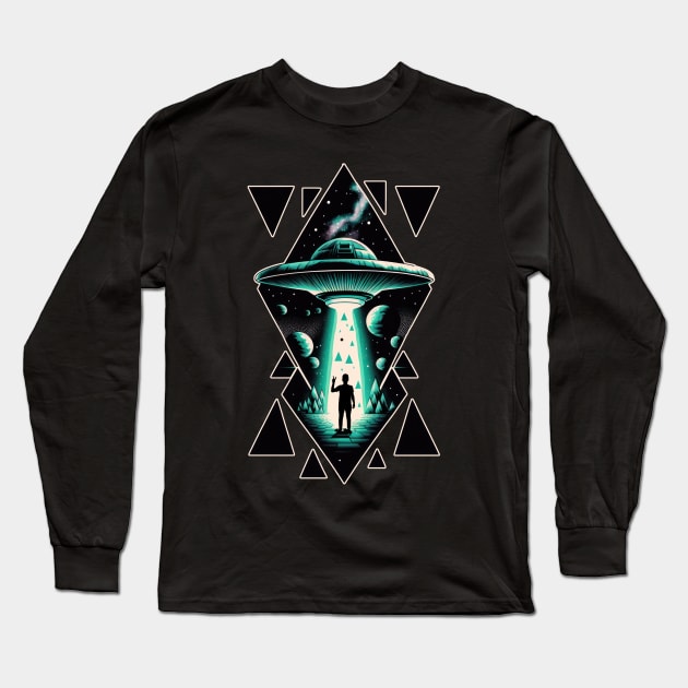 Beam me Up - UFO Abduction Long Sleeve T-Shirt by Odd World